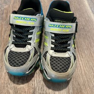 Skechers Kids' Black and Silver Sneakers